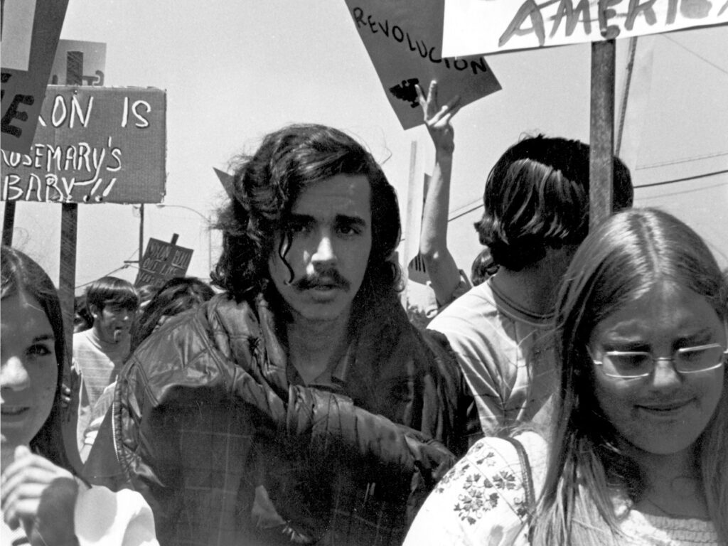 Rich during a protest march.